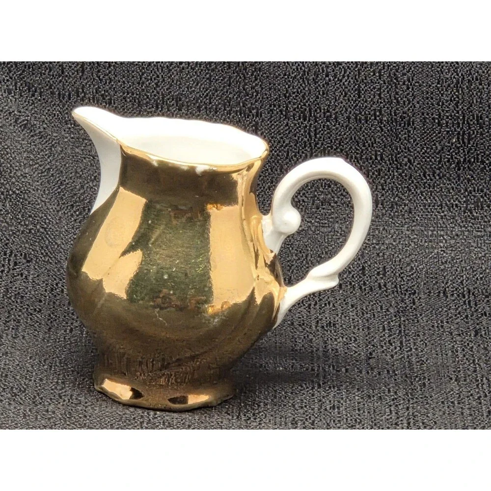 Vintage Mayer Wiesau Bavaria Gold Porcelain Demi Tasse Coffee Set 5pc Mokka